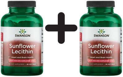 2 x Swanson Sunflower Lecithin - 90 softgels