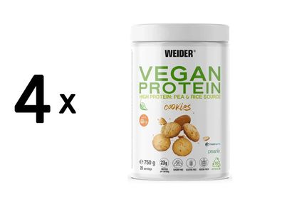 4 x Weider Vegan Protein (750g) Cookies