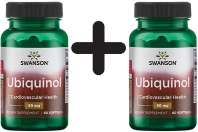 2 x Swanson Ubiquinol, 50mg - 60 softgels
