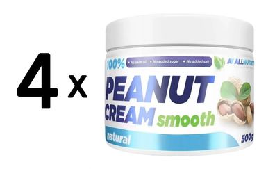 4 x Allnutrition 100% Peanut Cream, Smooth - 500g