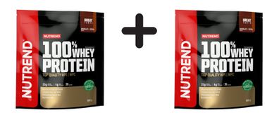 2 x Nutrend 100% Whey Protein, Chocolate + Cocoa - 800g
