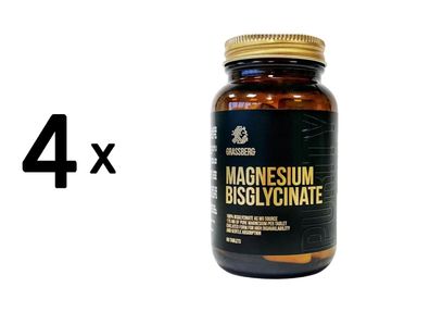 4 x Grassberg Magnesium Bisglycinate (60 Tabs)