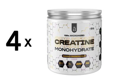 4 x NanoSupps Creatine Monohydrate - flavoured (300g) Mango-Passionfruit