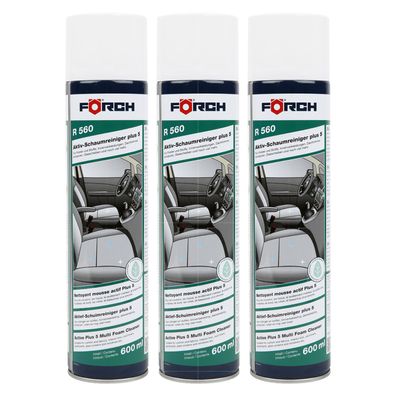 3x FOERCH R560 AKTIV-SCHAUMREINIGER PLUS 5 0.6 LTR Schaum Polster Fenster Armaturen