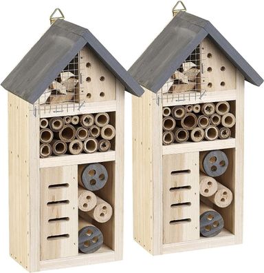 NEU 2er Set Insektenhotel Nisthilfe für Nützlinge Garten Terrasse Balkon Kinder