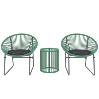 Outsunny 2 Personen Gartenmöbel Set Grün 3-teilig Sitzgruppe wetterfest