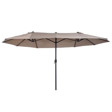 Sonnenh Doppelsonnenschirm Braun 460 x 270 x 240 cm Garten Terrasse