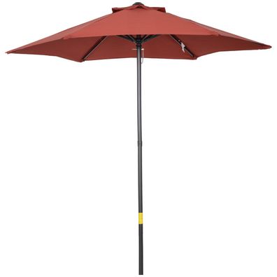 Outsunny 196cm Drehbarer Sonnenschirm Weinrot Balkon Garten Strand