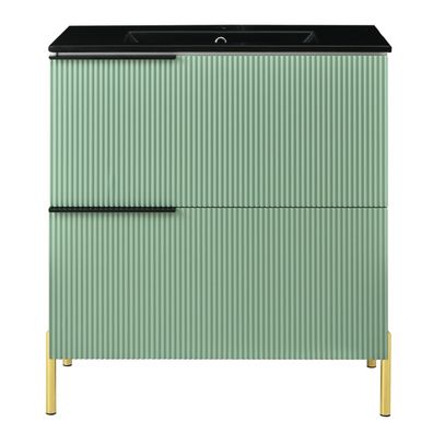 Sonnenh Waschtisch Grün 81.5 x 47 x 90 cm mit Waschbecken & Stauraum Bad