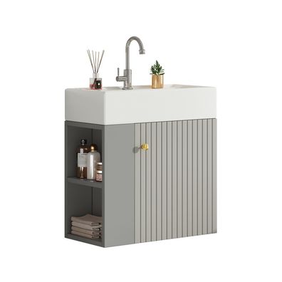 Sonnenh Waschtisch Grau 55 x 31 x 66 cm mit Waschbecken & Stauraum Bad