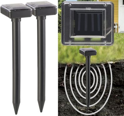 NEU 2er Set Solar Maulwurfschreck Vibration für Vertreiben Abwehr Tiere Garten