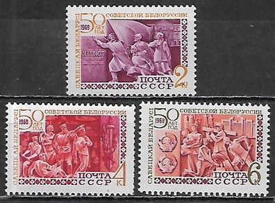 Sowjetunion postfrisch Michel-Nummer 3594-3596