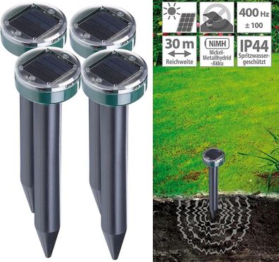 NEU 4er Set Solar Maulwurfschreck Vibration für Vertreiben Abwehr Garten Tiere