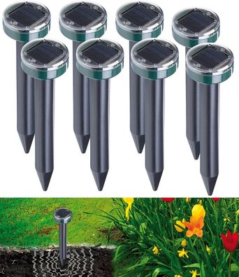 NEU 8er Set Solar Maulwurfschreck Vibration für Abwehr Vertreiben Garten Tiere