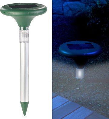 NEU 2in1 Solar Maulwurfschreck Schallwellen Leuchte für Vertreiben Tiere Garten