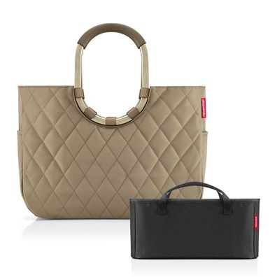 reisenthel Set Loopshopper L + Organizer ORBX, frame rhombus olive + black, Damen