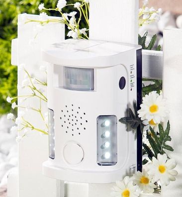 NEU Ultraschall Tierschreck Sensor Alarm Lampe für Abwehr Tiere Garten Terrasse