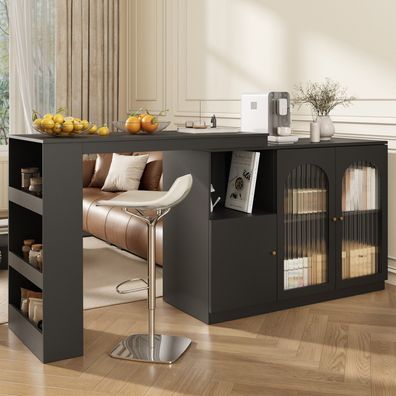 Sonnenh Bartisch 120 x 40 x 97 cm Schwarz MDF