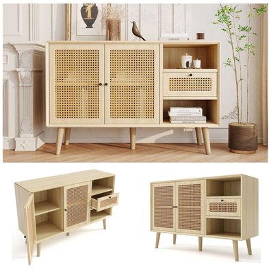 Sideboard Kommode 1 Schublade 2 Türen Eiche 120x40x80cm
