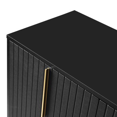 Modernes 3-türiges Sideboard Schwarz Esszimmer Küche verstellbare Regale