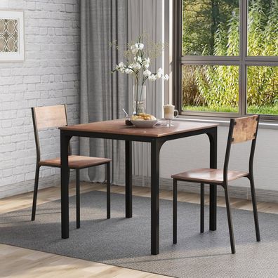 Sitzgruppe Esszimmer Esstisch 2 Stühle Vintagebraun Balkon Wohnzimmer
