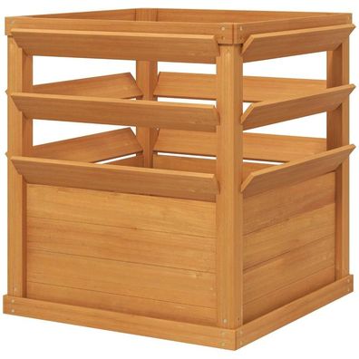 Sonnenh Hochbeet Braun Holz 65 x 65 x 60 cm mit Rankhilfe Garten