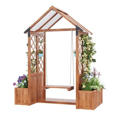 Sonnenh Spalier Pflanzkasten Braun Holz 142 x 70 x 163 cm Garten