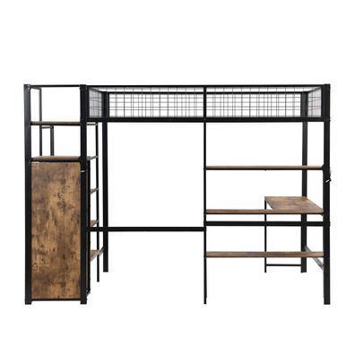 Sonnenh Hochbett Schwarz 140 x 200 cm mit Stauraum