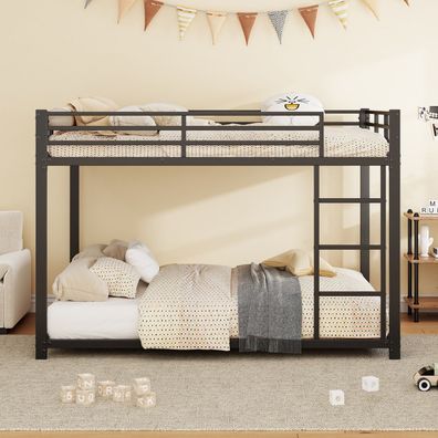 140x200 Kinderbett Etagenbett Eisen klassisch Schwarz