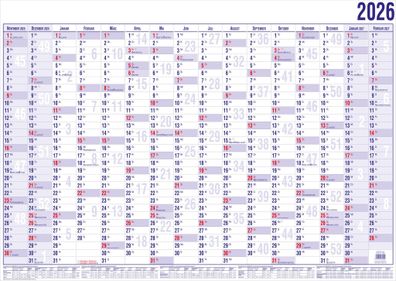 2027 GÜSS Wandplaner DIN A0, 16 Monate im Versandrohr