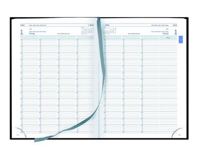 2027 GÜSS Planungsbuch A4, 768 S., Doppelseite pro Tag, Einband Tucson schwarz