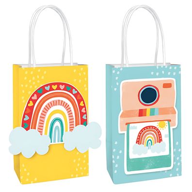 Geschenktüte DIY Retro Rainbow 12,7x20,9x8,2cm, Create your own bag,
