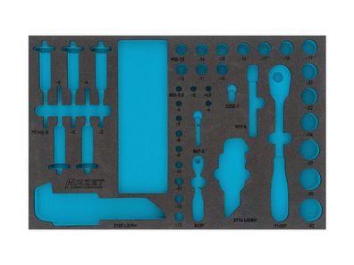 HAZET Moduleinlage 2K-Passformeinlage, leer, für W #163-466L, pas