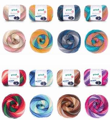 250g Gründl Ballone Farbverlaufsgarn Wolle zum Stricken Häkeln GP 39,96€/1kg