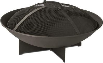 Landmann Feuerschale FB-I-605BKXX Ø 60,5 cm schwarz – Funkenschutz & Schürhaken