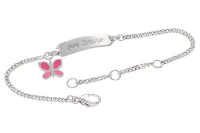 trendor Schmuck Armband mit Namen für Kinder 925 Silber 925 Gravurband 14,5 cm 21844