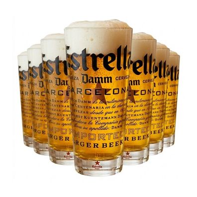 Rastal Estrella 6er Damm Bierglas Set Bier Gläser Pilsener Bar 500 ml mit Eichstrich