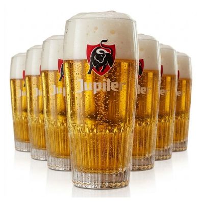 Jupiler 6 stk Biergläser Set Bier Gläser Glaser Trinkglas 300 ml mit Eichstrich