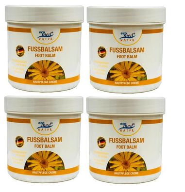 eco med Natur Fußbalsam Creme mit Arnika pflegender für müde Füße, 4x 250 ml