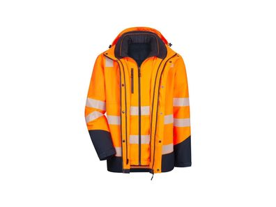 Motion Tex Viz Plus Warnschutzjacke neonorange / marineblau, Gr. XXL