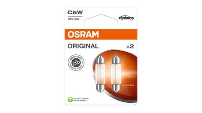 OSRAM Soffittenlampe 12 V / 5 W, Stück, SB-verpackt (11 x 41 / SV8,5 - 8), plastik