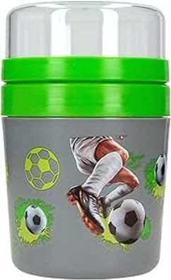 Action World Fußball - to-Go Méslibecher in Grén und Grau, mit Fußball