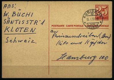 Schweiz Auslandspostkarte X17A936