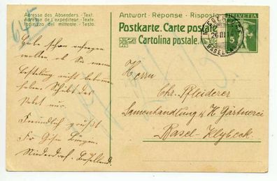 Schweiz Nr P46IA Gebraucht Postkarte X6B6BD2