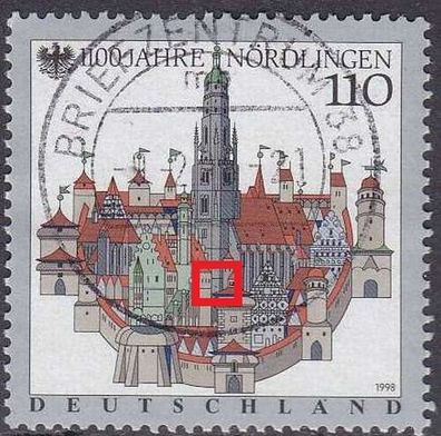 Germany BUND [1998] MiNr 1965 F4 II ( O/used ) [01] Bauwerke Plattenfehler