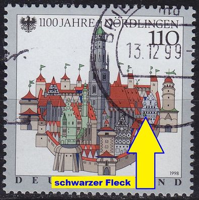Germany BUND [1998] MiNr 1965 F5 III ( O/used ) [01] Bauwerke Plattenfehler