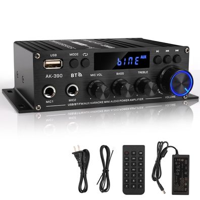 Romicta AK390 Mini Bluetooth HiFi Stereo Verstaerker 2.0 Kanal FM Radio USB