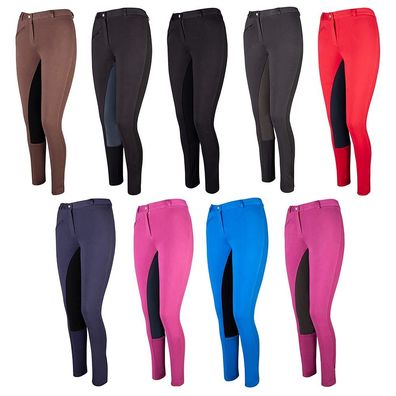 PFIFF Damen Vollbesatz-Reithose elastisch Baumwolle-Elasthan EU 48 Schwarz