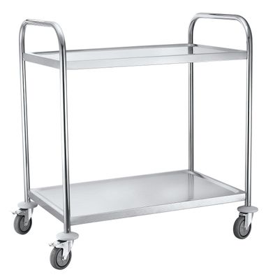 Edelstahl-Servierwagen 2 Etagen 845x525x940mm 100kg Gastronomie