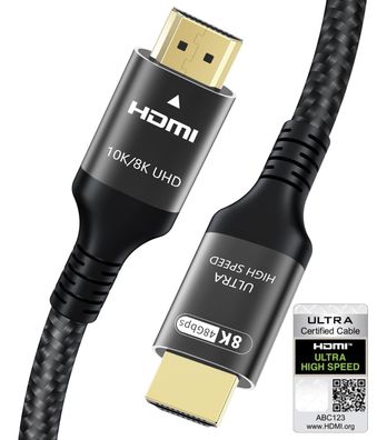 HDMI 2.1 Kabel 2m 48Gbps 8K 60Hz 4K 240Hz ARC eARC HDR10